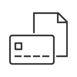 pictogram of card and statement